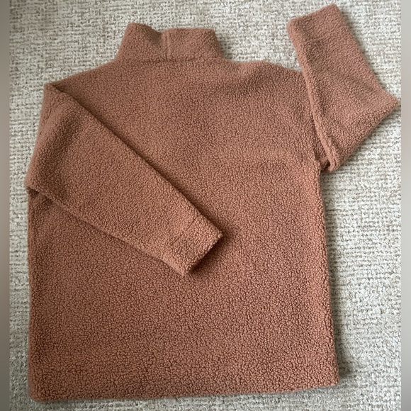 Talbots Haven Well Within Tan Sherpa Quarter Zip Pullover XL NWOT - Picture 2 of 4